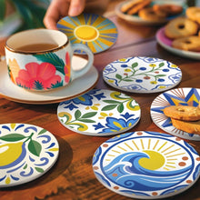 Load image into Gallery viewer, Paint by numbers 10cm Coasters (6 pieces) - Mediterranean Motifs