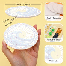 Load image into Gallery viewer, Paint by numbers 10cm Coasters (6 pieces) - Mediterranean Motifs