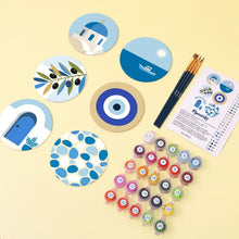 Load image into Gallery viewer, Paint by numbers 10cm Coasters (6 pieces) - Summer in Greece