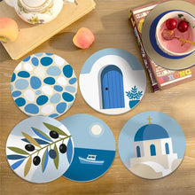 Load image into Gallery viewer, Paint by numbers 10cm Coasters (6 pieces) - Summer in Greece