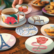 Load image into Gallery viewer, Paint by numbers 10cm Coasters (6 pieces) - Bonjour Paris