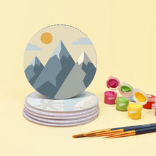 Load image into Gallery viewer, Paint by numbers 10cm Coasters (6 pieces) - Enchanted Horizons