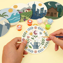 Load image into Gallery viewer, Paint by numbers 10cm Coasters (6 pieces) - Enchanted Horizons