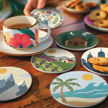 Load image into Gallery viewer, Paint by numbers 10cm Coasters (6 pieces) - Enchanted Horizons
