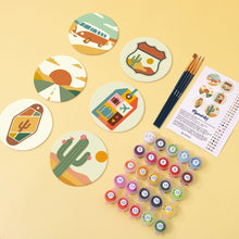 Load image into Gallery viewer, Paint by numbers 10cm Coasters (6 pieces) - Desert Journey