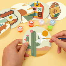 Load image into Gallery viewer, Paint by numbers 10cm Coasters (6 pieces) - Desert Journey
