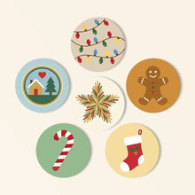 Load image into Gallery viewer, Paint by numbers 10cm Coasters (6 pieces) - Christmas Magic Figured'Art