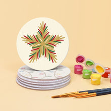 Load image into Gallery viewer, Paint by numbers 10cm Coasters (6 pieces) - Christmas Magic