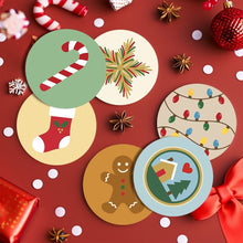 Load image into Gallery viewer, Paint by numbers 10cm Coasters (6 pieces) - Christmas Magic
