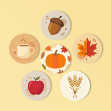 Load image into Gallery viewer, Paint by numbers 10cm Coasters (6 pieces) - Cozy Autumn Figured'Art