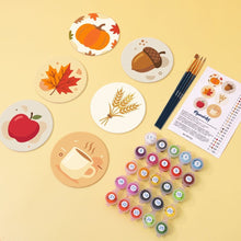 Load image into Gallery viewer, Paint by numbers 10cm Coasters (6 pieces) - Cozy Autumn