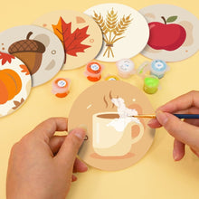 Load image into Gallery viewer, Paint by numbers 10cm Coasters (6 pieces) - Cozy Autumn