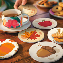 Load image into Gallery viewer, Paint by numbers 10cm Coasters (6 pieces) - Cozy Autumn