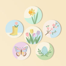 Load image into Gallery viewer, Paint by numbers 10cm Coasters (6 pieces) - Spring Blossoms Figured'Art