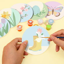 Load image into Gallery viewer, Paint by numbers 10cm Coasters (6 pieces) - Spring Blossoms
