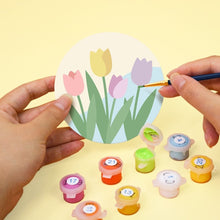 Load image into Gallery viewer, Paint by numbers 10cm Coasters (6 pieces) - Spring Blossoms