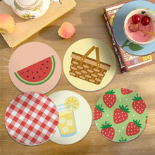 Load image into Gallery viewer, Paint by numbers 10cm Coasters (6 pieces) - Summer Picnic