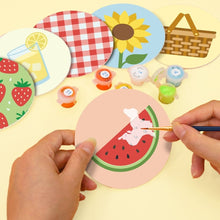 Load image into Gallery viewer, Paint by numbers 10cm Coasters (6 pieces) - Summer Picnic
