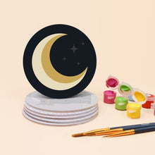 Load image into Gallery viewer, Paint by numbers 10cm Coasters (6 pieces) - Halloween Magic