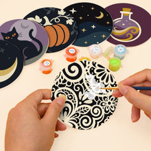 Load image into Gallery viewer, Paint by numbers 10cm Coasters (6 pieces) - Halloween Magic