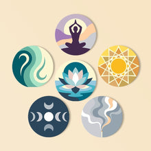 Load image into Gallery viewer, Paint by numbers 10cm Coasters (6 pieces) - Zen Balance Figured'Art