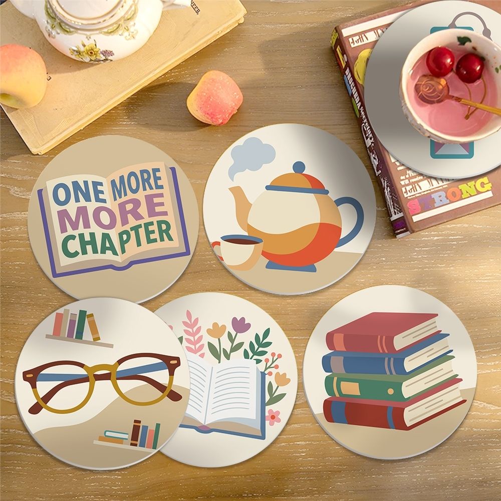 Paint by numbers 10cm Coasters (6 pieces) - Reading Retreat – Figured'Art