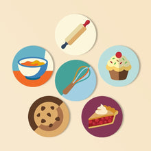 Load image into Gallery viewer, Paint by numbers 10cm Coasters (6 pieces) - Dessert Lovers Figured'Art