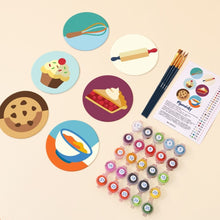 Load image into Gallery viewer, Paint by numbers 10cm Coasters (6 pieces) - Dessert Lovers