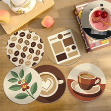 Load image into Gallery viewer, Paint by numbers 10cm Coasters (6 pieces) - Coffee Break