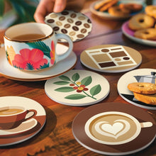 Load image into Gallery viewer, Paint by numbers 10cm Coasters (6 pieces) - Coffee Break