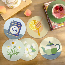 Load image into Gallery viewer, Paint by numbers 10cm Coasters (6 pieces) - Herbal Infusion