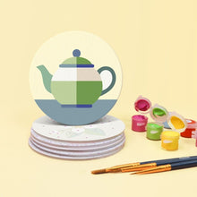 Load image into Gallery viewer, Paint by numbers 10cm Coasters (6 pieces) - Herbal Infusion
