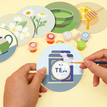 Load image into Gallery viewer, Paint by numbers 10cm Coasters (6 pieces) - Herbal Infusion