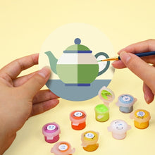 Load image into Gallery viewer, Paint by numbers 10cm Coasters (6 pieces) - Herbal Infusion