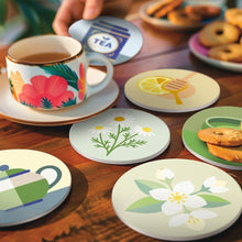 Load image into Gallery viewer, Paint by numbers 10cm Coasters (6 pieces) - Herbal Infusion