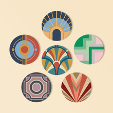Load image into Gallery viewer, Paint by numbers 10cm Coasters (6 pieces) - Art Deco Harmony Figured'Art