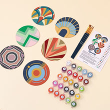 Load image into Gallery viewer, Paint by numbers 10cm Coasters (6 pieces) - Art Deco Harmony