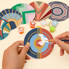 Load image into Gallery viewer, Paint by numbers 10cm Coasters (6 pieces) - Art Deco Harmony