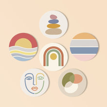 Load image into Gallery viewer, Paint by numbers 10cm Coasters (6 pieces) - Soft Lines Figured'Art