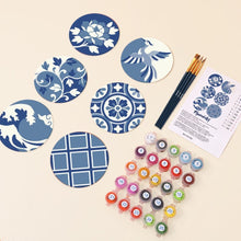 Load image into Gallery viewer, Paint by numbers 10cm Coasters (6 pieces) - Mediterranean Blue