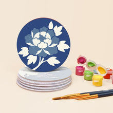 Load image into Gallery viewer, Paint by numbers 10cm Coasters (6 pieces) - Mediterranean Blue