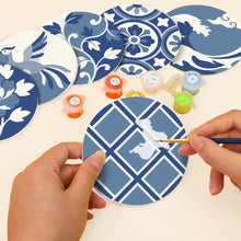 Load image into Gallery viewer, Paint by numbers 10cm Coasters (6 pieces) - Mediterranean Blue