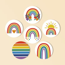 Load image into Gallery viewer, Paint by numbers 10cm Coasters (6 pieces) - Colorful Rainbow Figured'Art