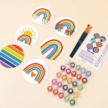 Load image into Gallery viewer, Paint by numbers 10cm Coasters (6 pieces) - Colorful Rainbow