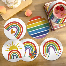 Load image into Gallery viewer, Paint by numbers 10cm Coasters (6 pieces) - Colorful Rainbow
