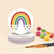 Load image into Gallery viewer, Paint by numbers 10cm Coasters (6 pieces) - Colorful Rainbow
