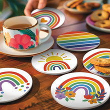Load image into Gallery viewer, Paint by numbers 10cm Coasters (6 pieces) - Colorful Rainbow