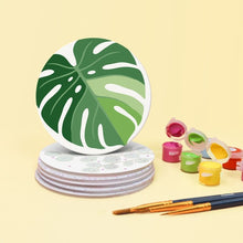 Load image into Gallery viewer, Paint by numbers 10cm Coasters (6 pieces) - Green Oasis