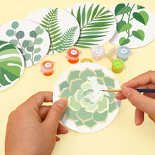 Load image into Gallery viewer, Paint by numbers 10cm Coasters (6 pieces) - Green Oasis