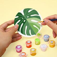 Load image into Gallery viewer, Paint by numbers 10cm Coasters (6 pieces) - Green Oasis